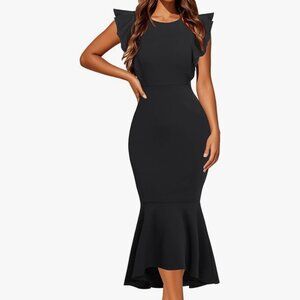 Holipick - Ruffle sleeve, Cocktail, Formal, Bodycon, Midi, Hi-Lo dress